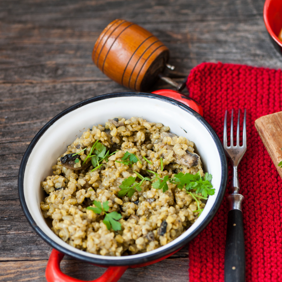 Mushroom Kale Quinoa Risotto