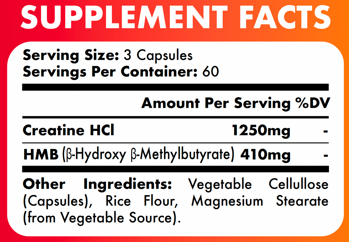 Creatine HCL with HMB